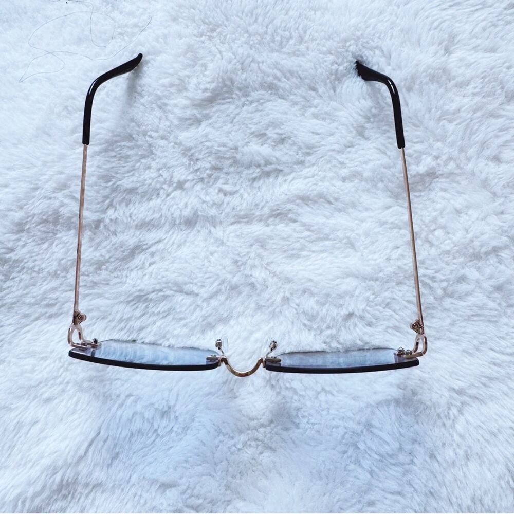 Laurel Clear Blue Rimless Sleek Sunglasses - Picture 4 of 11
